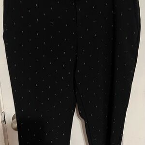 Old Navy Black Harper Straight Leg Pants with Subtle Anchor Pattern